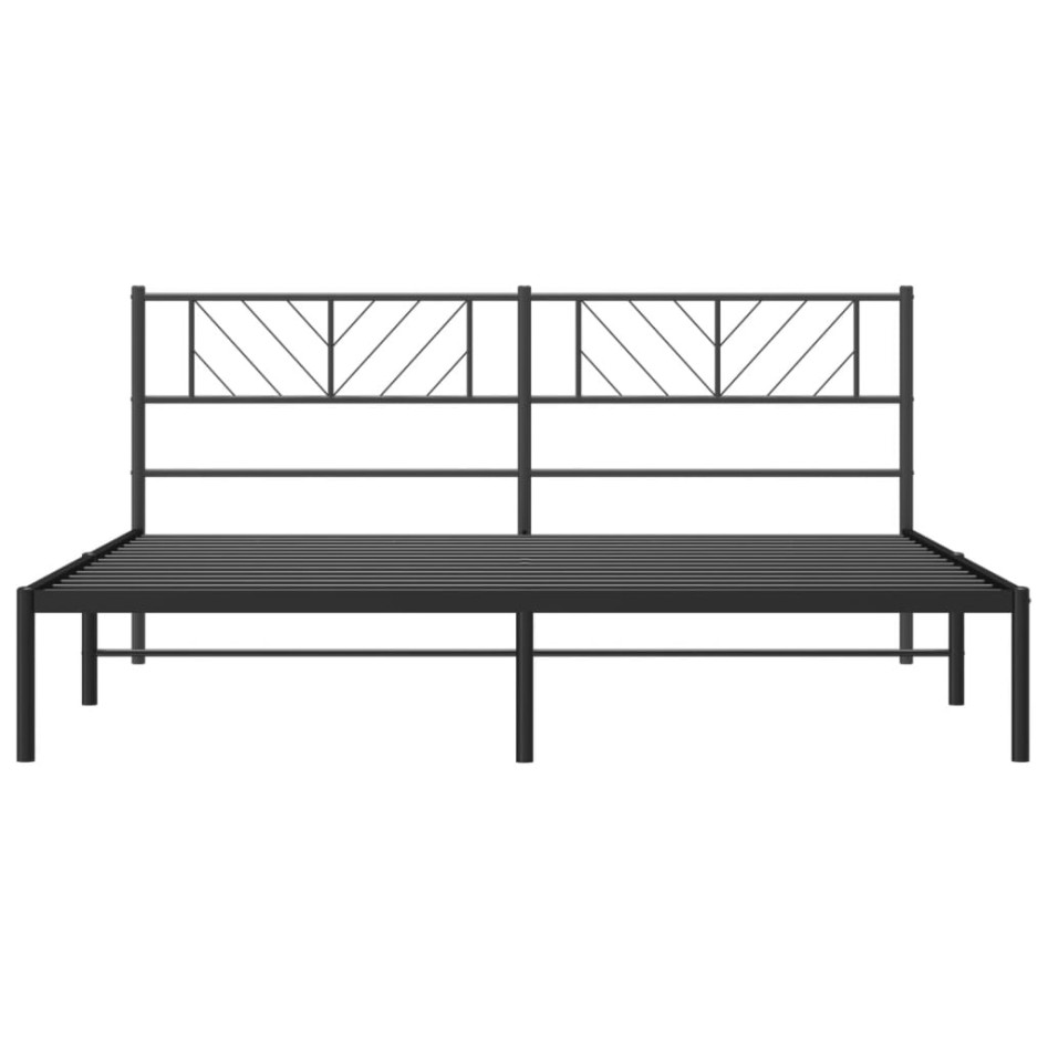 Estructura de cama con cabecero metal negro 183x213