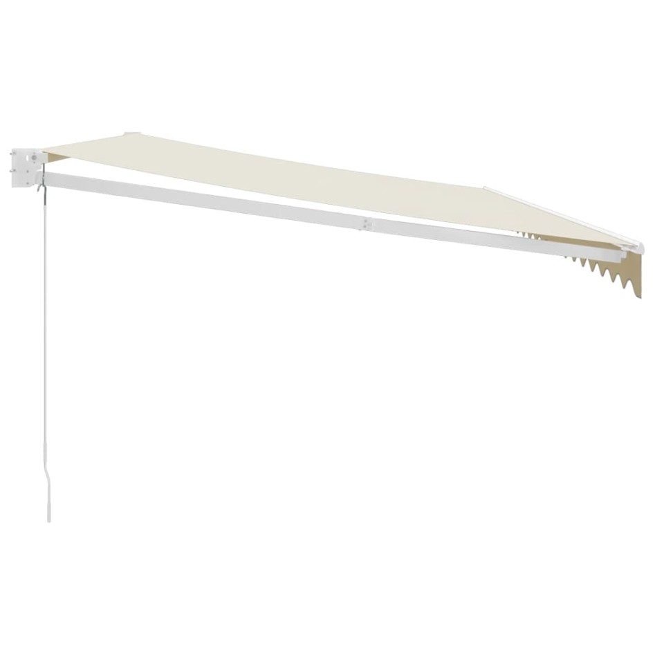 Toldo retráctil aluminio y tela color crema 5x3