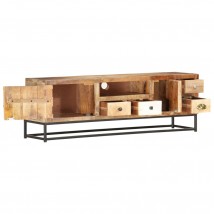 Mueble para la TV de madera maciza reciclada con 4 cajones