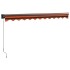 Toldo retráctil aluminio y tela naranja y marrón 3x2,5