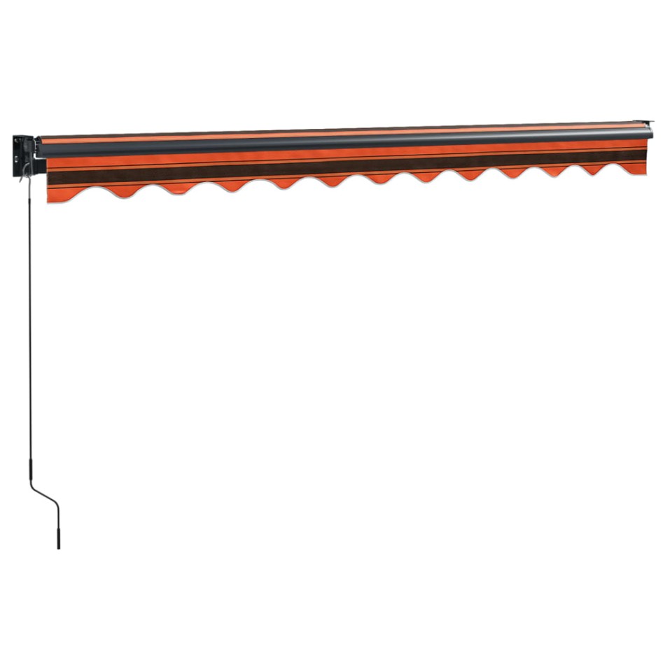 Toldo retráctil aluminio y tela naranja y marrón 3x2,5