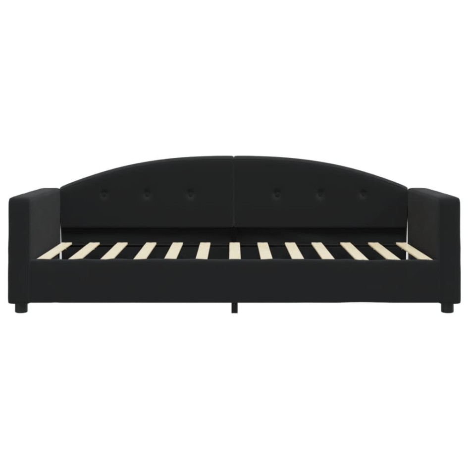 Sofá cama con colchón terciopelo negro 90x200