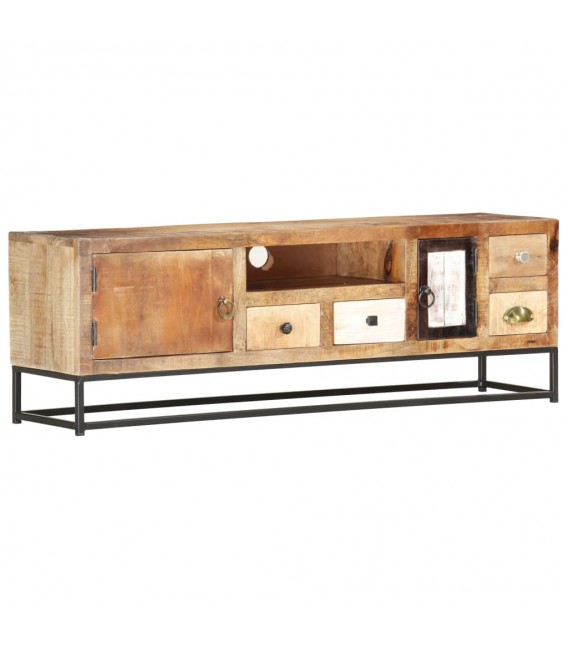 Mueble para la TV de madera maciza reciclada con 4 cajones