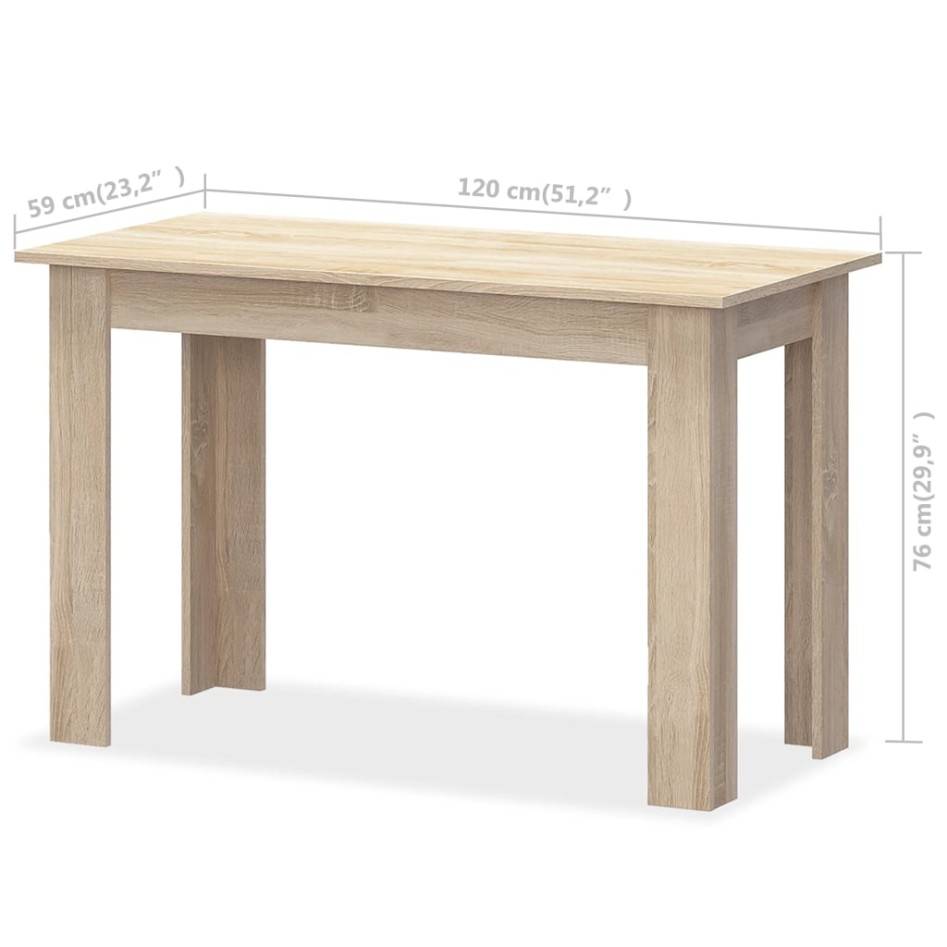 Mesa de comedor y bancos 3 piezas madera ingeniería