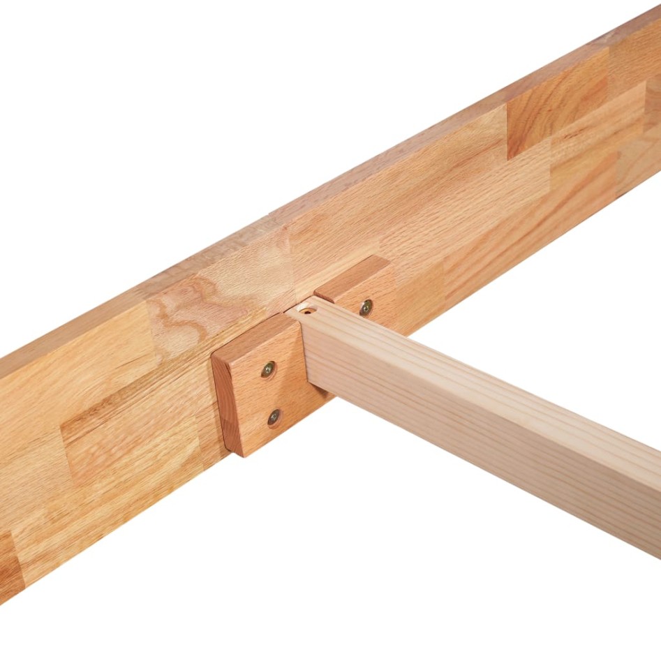 Estructura de cama de madera maciza de roble 140x200