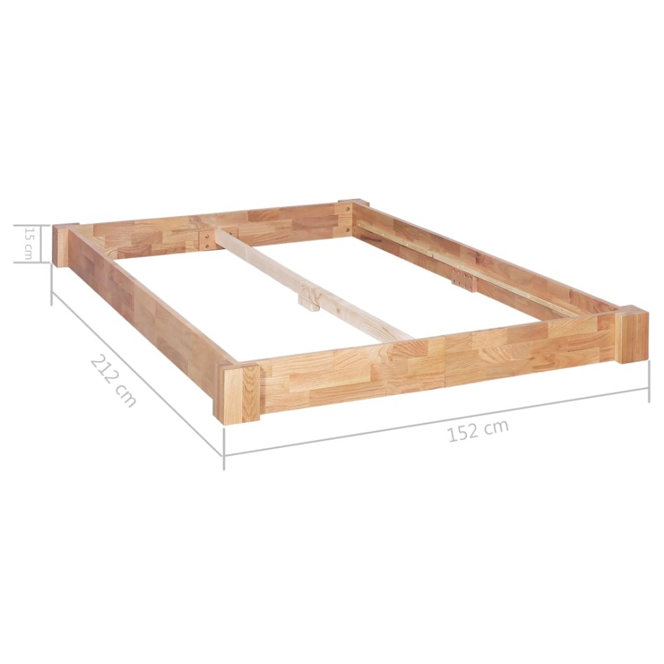 Estructura de cama de madera maciza de roble 140x200