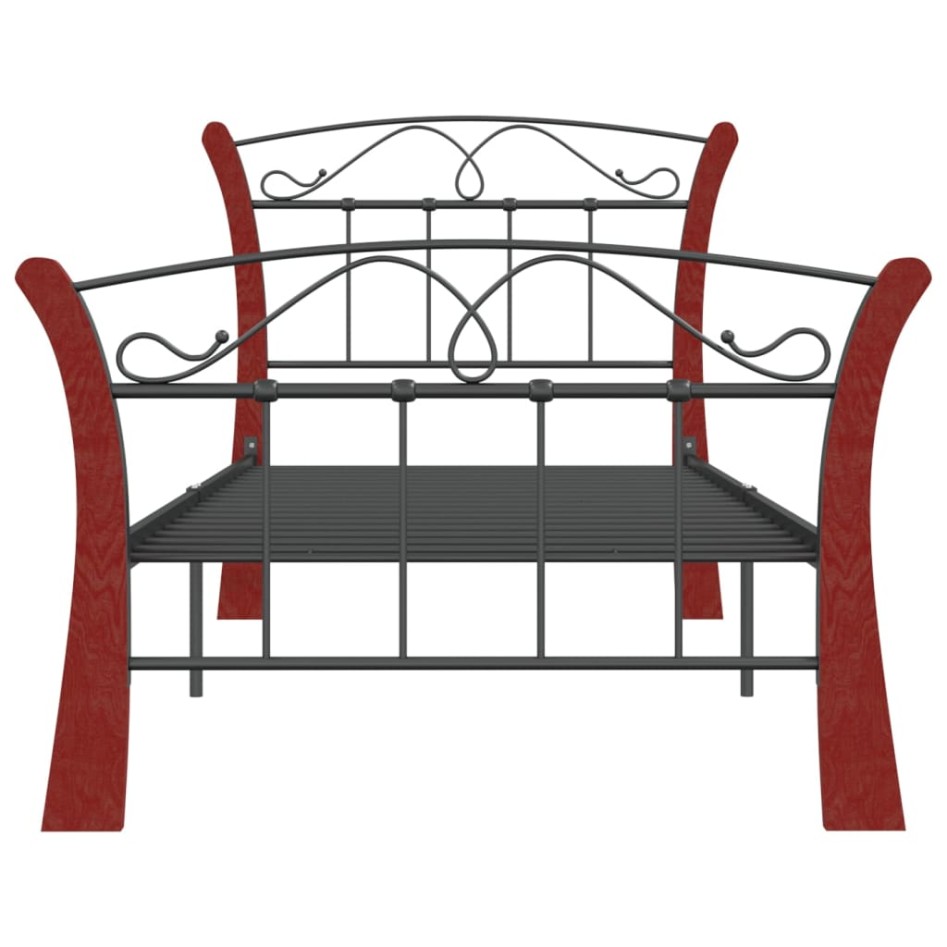 Estructura de cama de metal negra 90x200