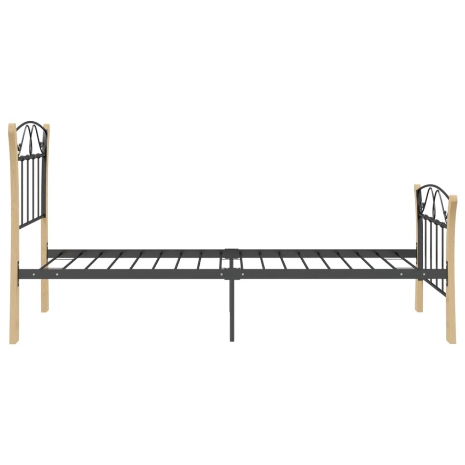 Estructura de cama de metal negra 90x200