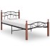 Estructura de cama metal y madera maciza de roble 90x200