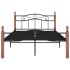 Estructura de cama metal y madera maciza de roble 120x200