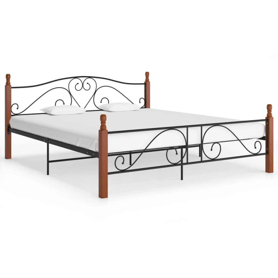 Estructura de cama de metal negro 200x200