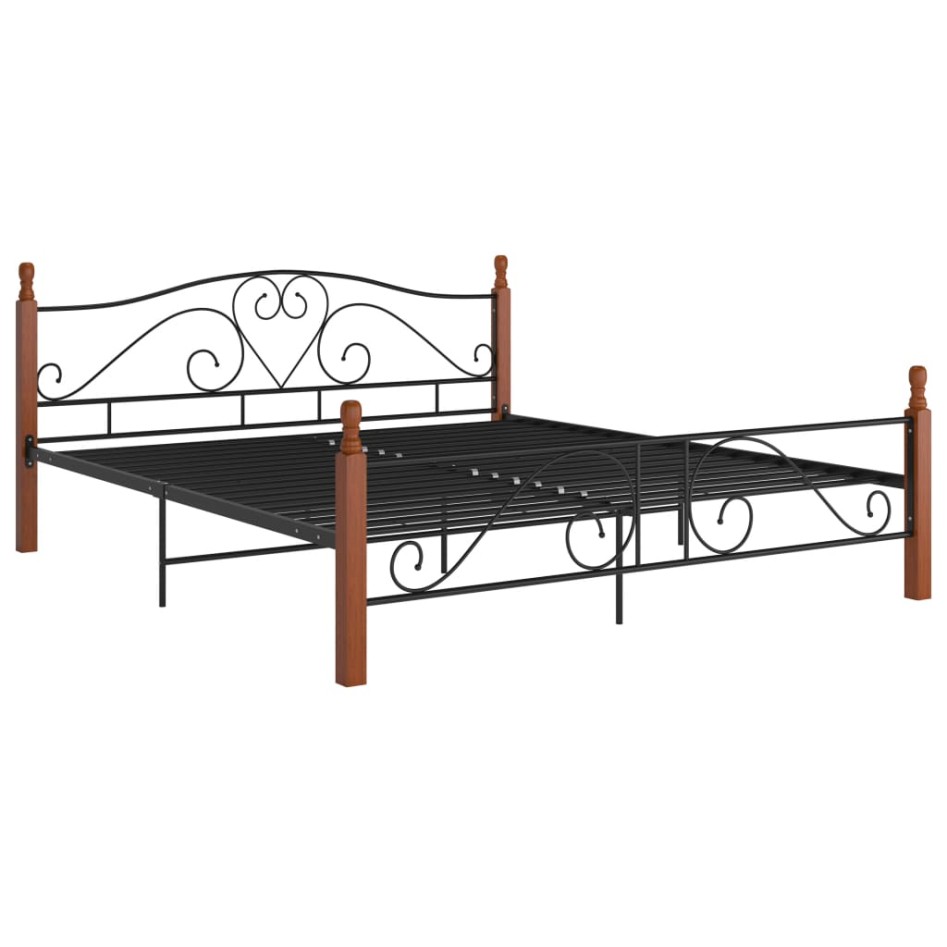 Estructura de cama de metal negro 200x200