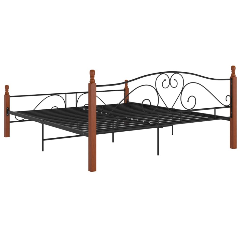 Estructura de cama de metal negro 200x200