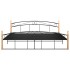 Estructura de cama metal y madera maciza de roble 200x200