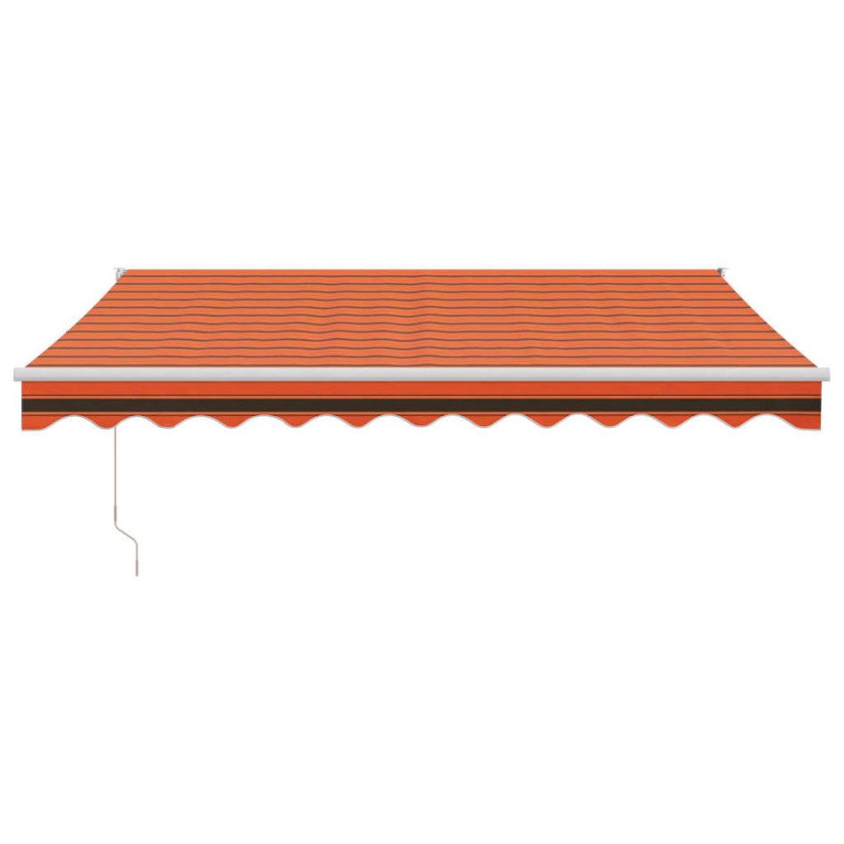 Toldo retráctil automático naranja y marrón 3x2,5