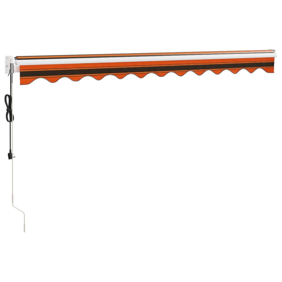 Toldo retráctil automático naranja y marrón 3x2,5