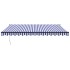 Toldo retráctil automático azul y blanco 4x3