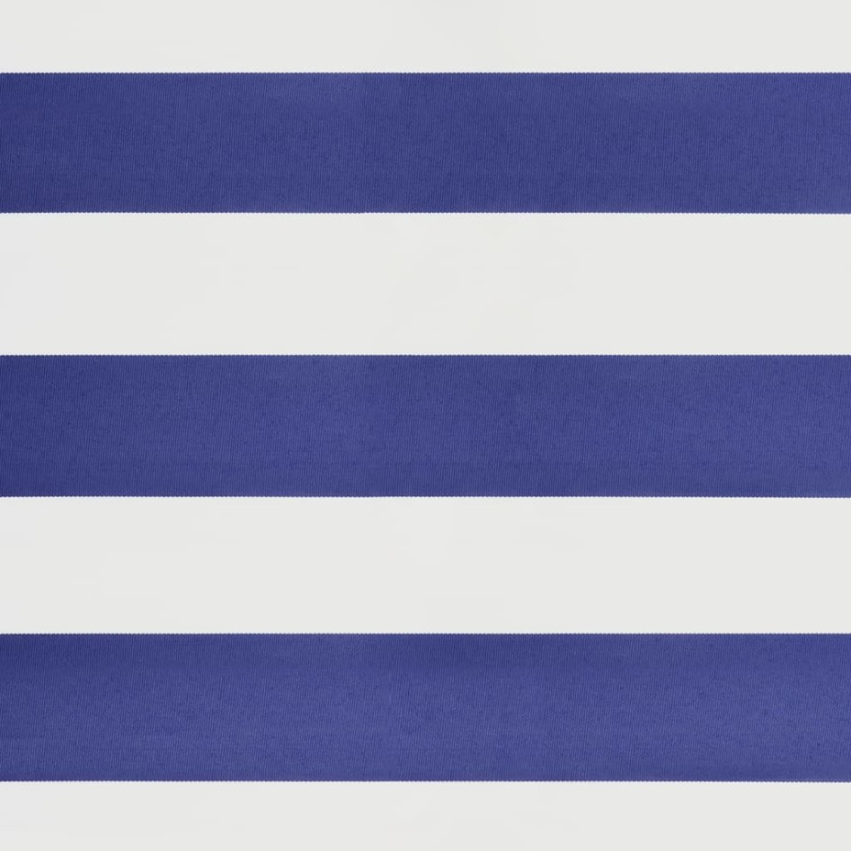 Toldo retráctil automático azul y blanco 4x3