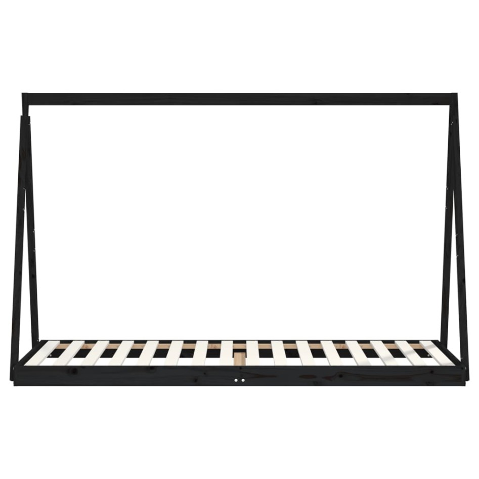Estructura de cama para niños madera de pino negro 80x200