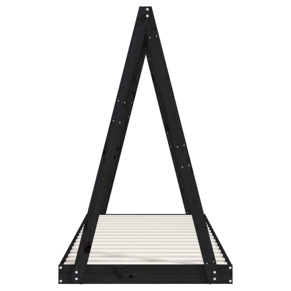 Estructura de cama para niños madera de pino negro 80x200