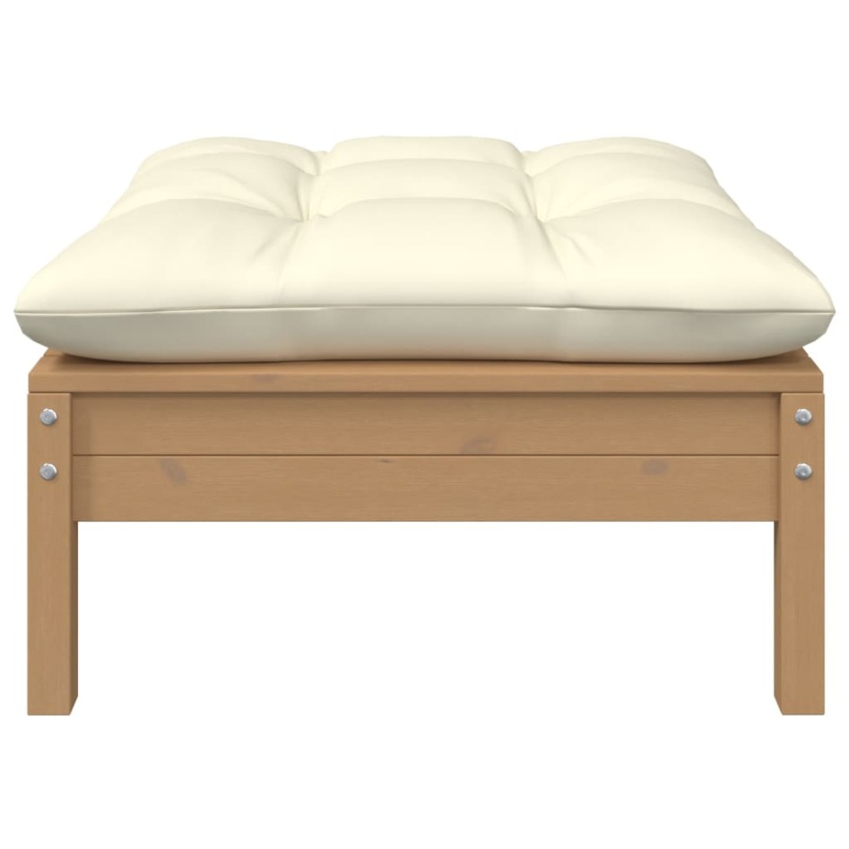 Sofá de jardín de 2 plazas madera maciza pino con cojines