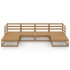 Juego de muebles de jardín 6 piezas madera maciza de