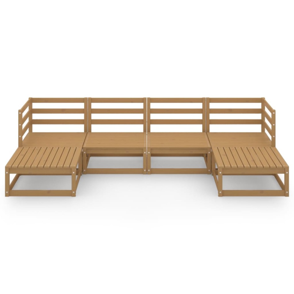 Juego de muebles de jardín 6 piezas madera maciza de