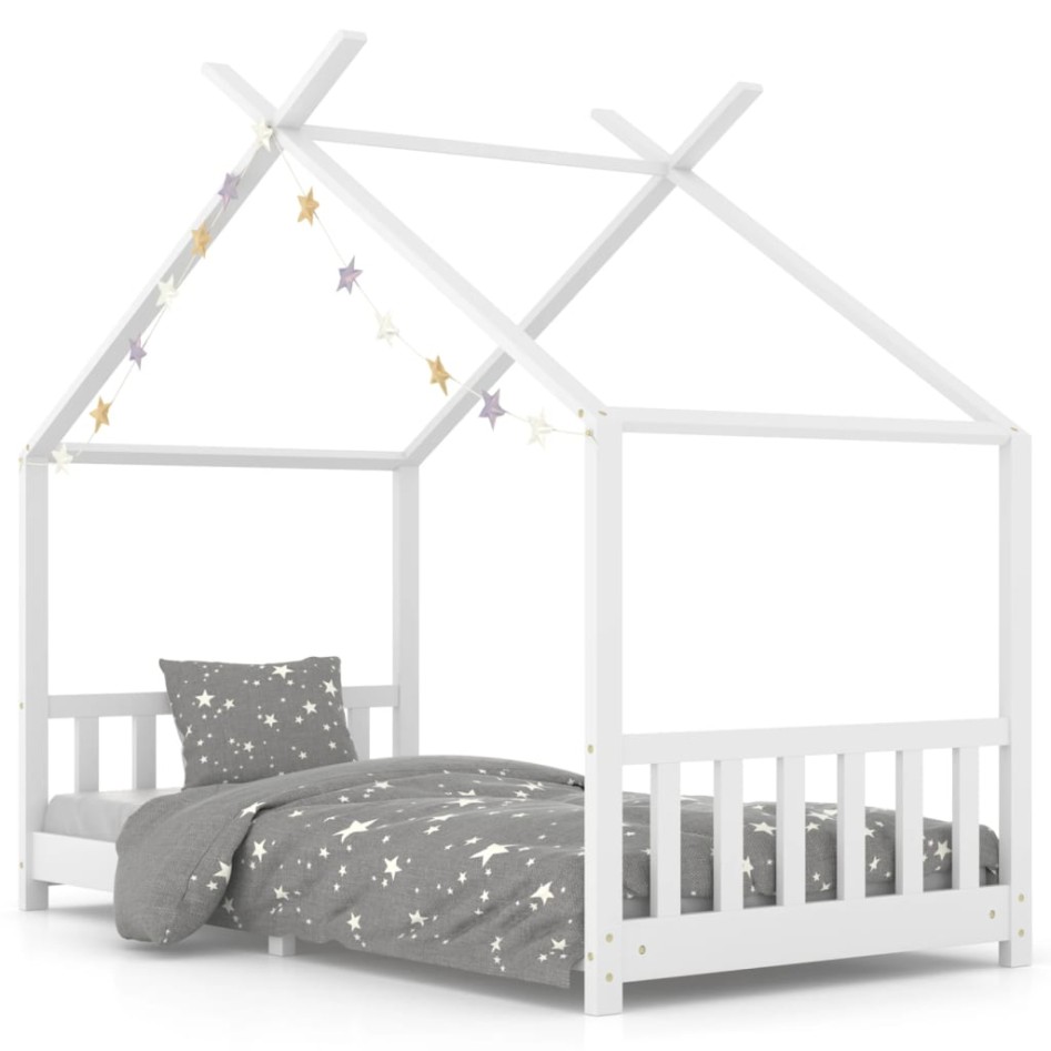 Estructura de cama infantil madera maciza pino blanco 90x200