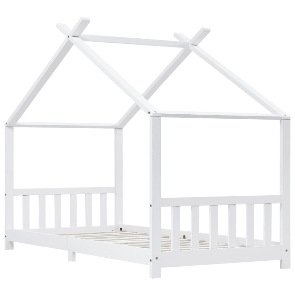 Estructura de cama infantil madera maciza pino blanco 90x200