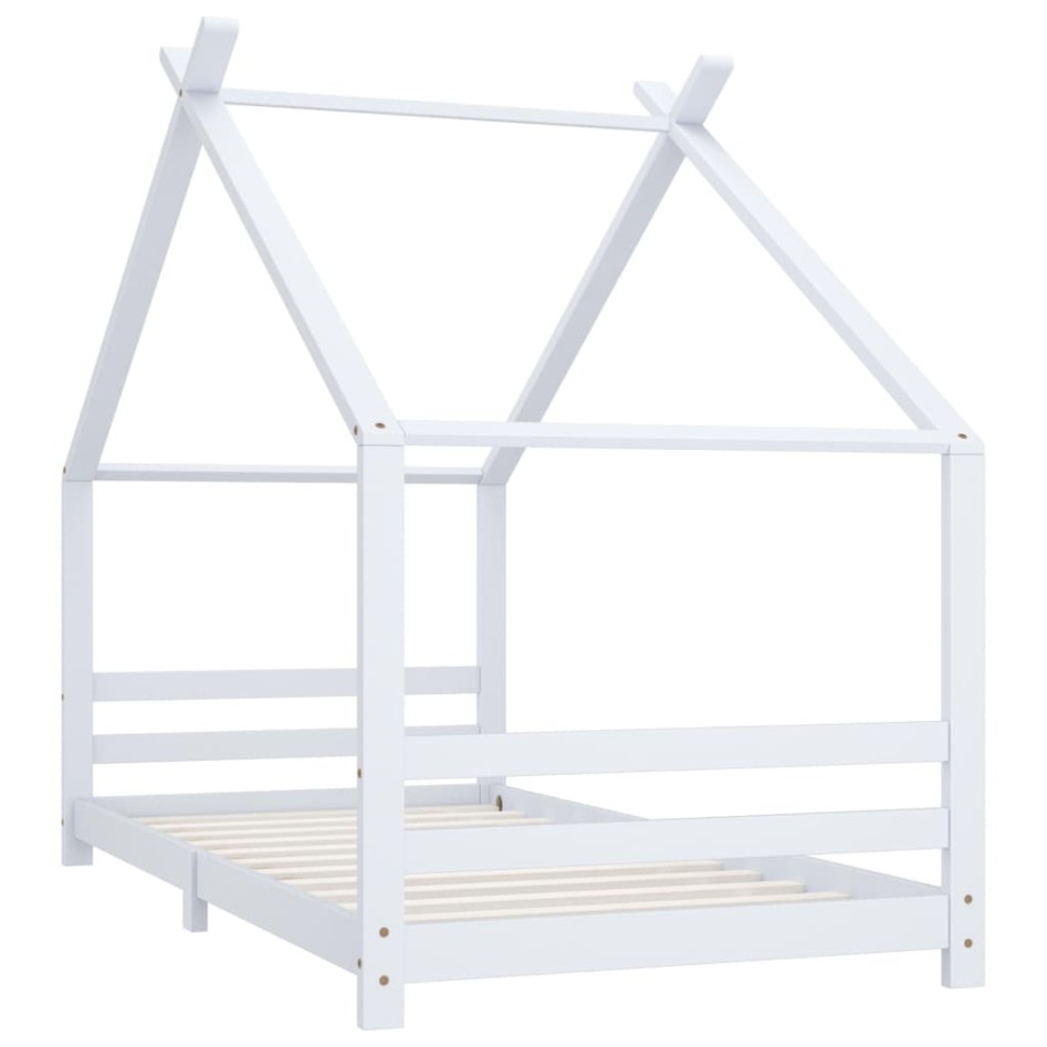 Estructura de cama infantil madera maciza pino blanco 90x200