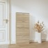 Mueble zapatero madera contrachapada color roble 59x17x150