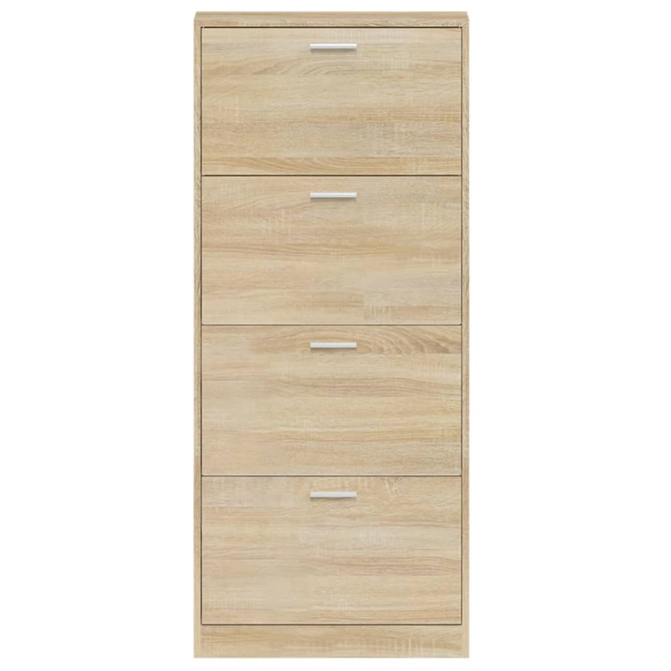 Mueble zapatero madera contrachapada color roble 59x17x150