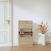 Mueble zapatero madera contrachapada color roble 59x17x108 cm