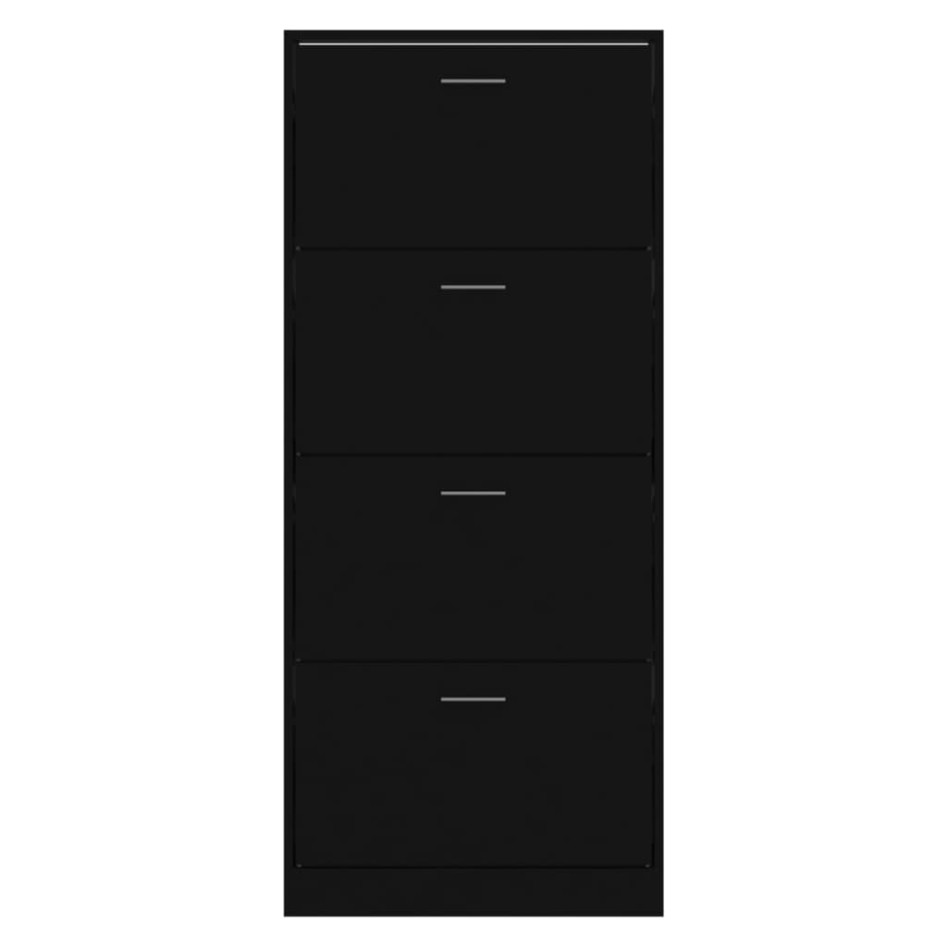 Mueble zapatero madera contrachapada negro 63x24x147