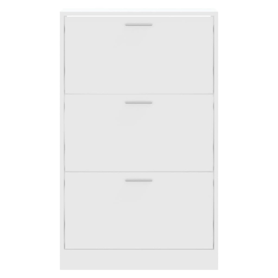 Mueble zapatero madera contrachapada blanco 63x24x103