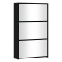 Mueble zapatero con espejo 3 niveles negro 63x17x102,5