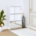 Mueble zapatero y espejo 3 niveles blanco brillo 63x17x102,5