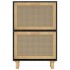 Zapatero madera contrachapada negro ratán natural 52x25x80