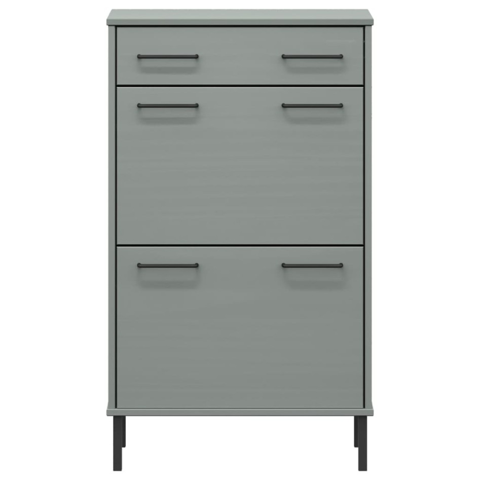 Zapatero con patas de metal OSLO madera maciza pino