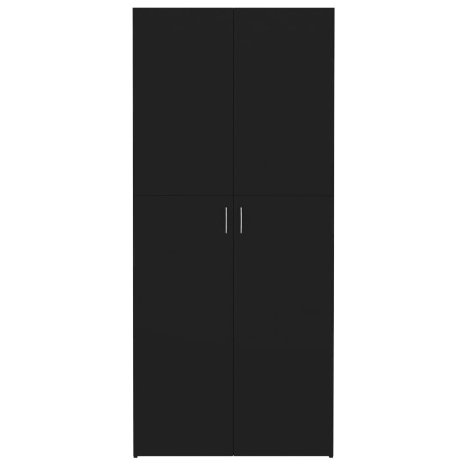 Mueble zapatero de madera contrachapada negro 80x35,5x180