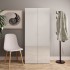 Mueble zapatero contrachapada blanco brillo 80x35,5x180