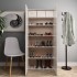 Mueble zapatero contrachapada blanco brillo 80x35,5x180