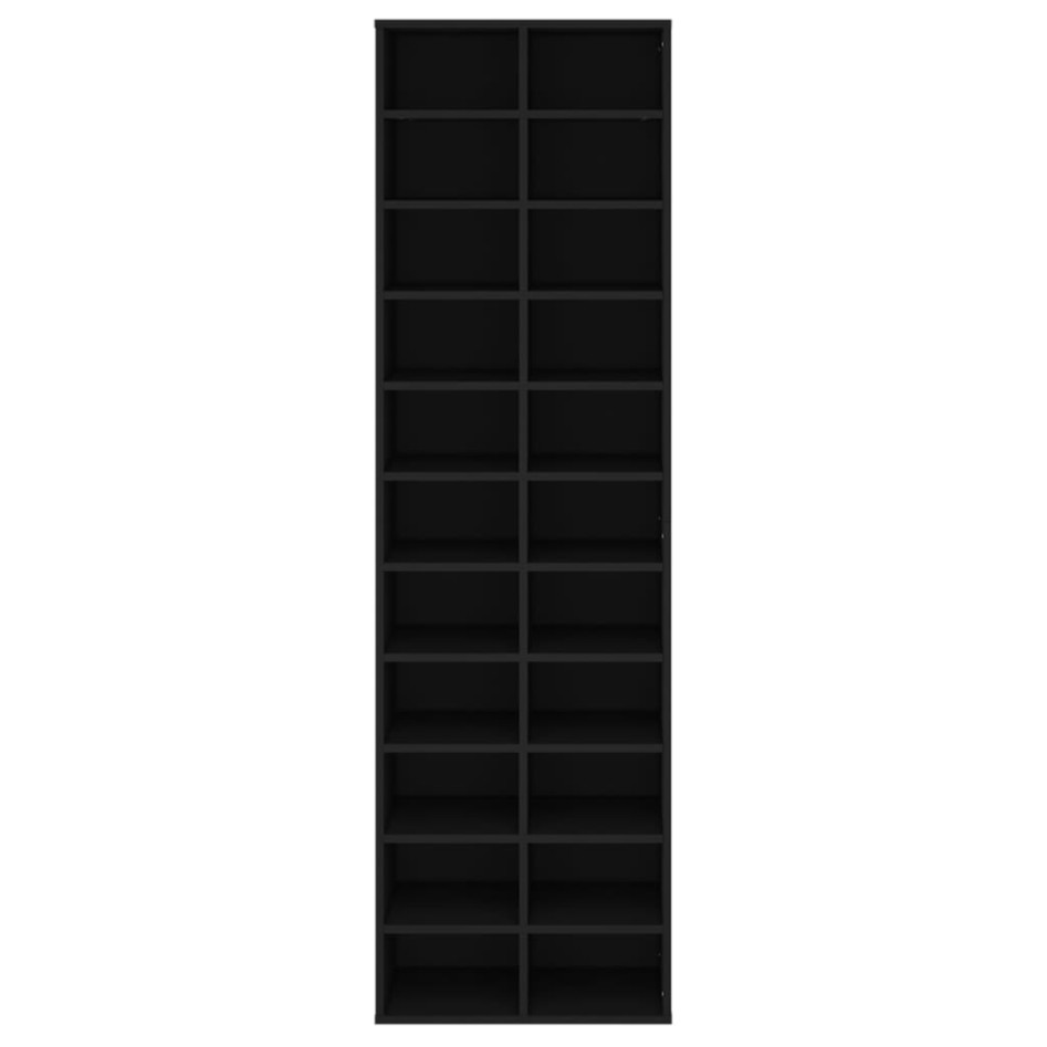 Mueble zapatero de madera contrachapada negro 54x34x183