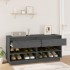 Mueble zapatero de madera maciza de pino gris 110x34x52