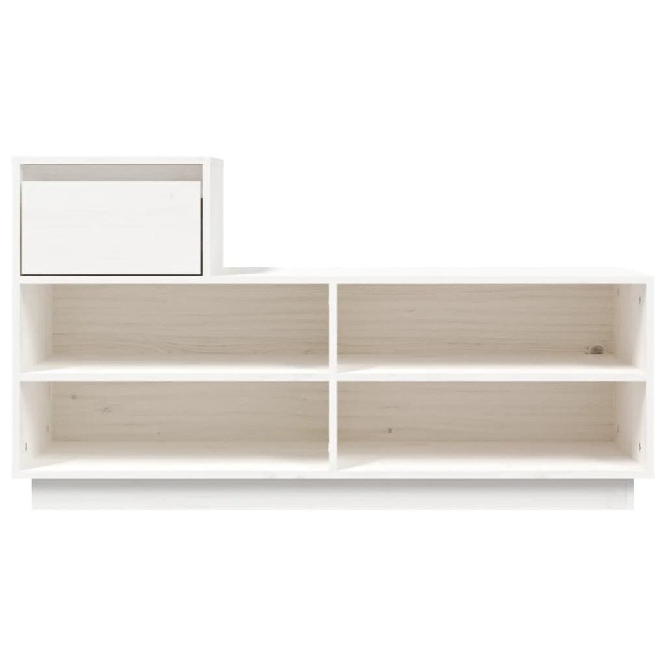 Mueble zapatero de madera maciza de pino blanco 110x34x61