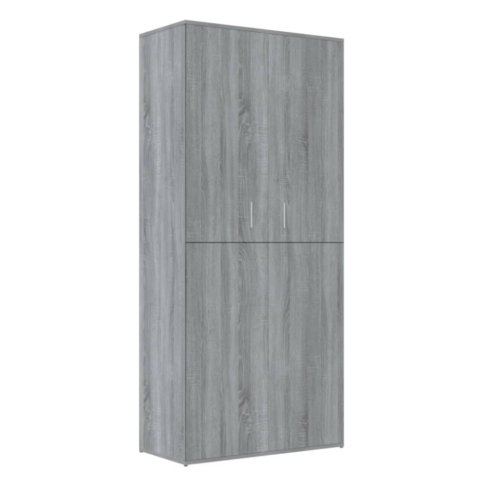 Mueble zapatero madera contrachapada gris sonoma 80x39x178