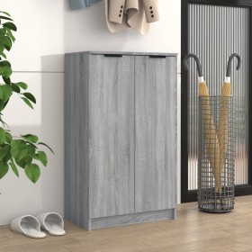Mueble zapatero madera contrachapada gris Sonoma 59x35x100