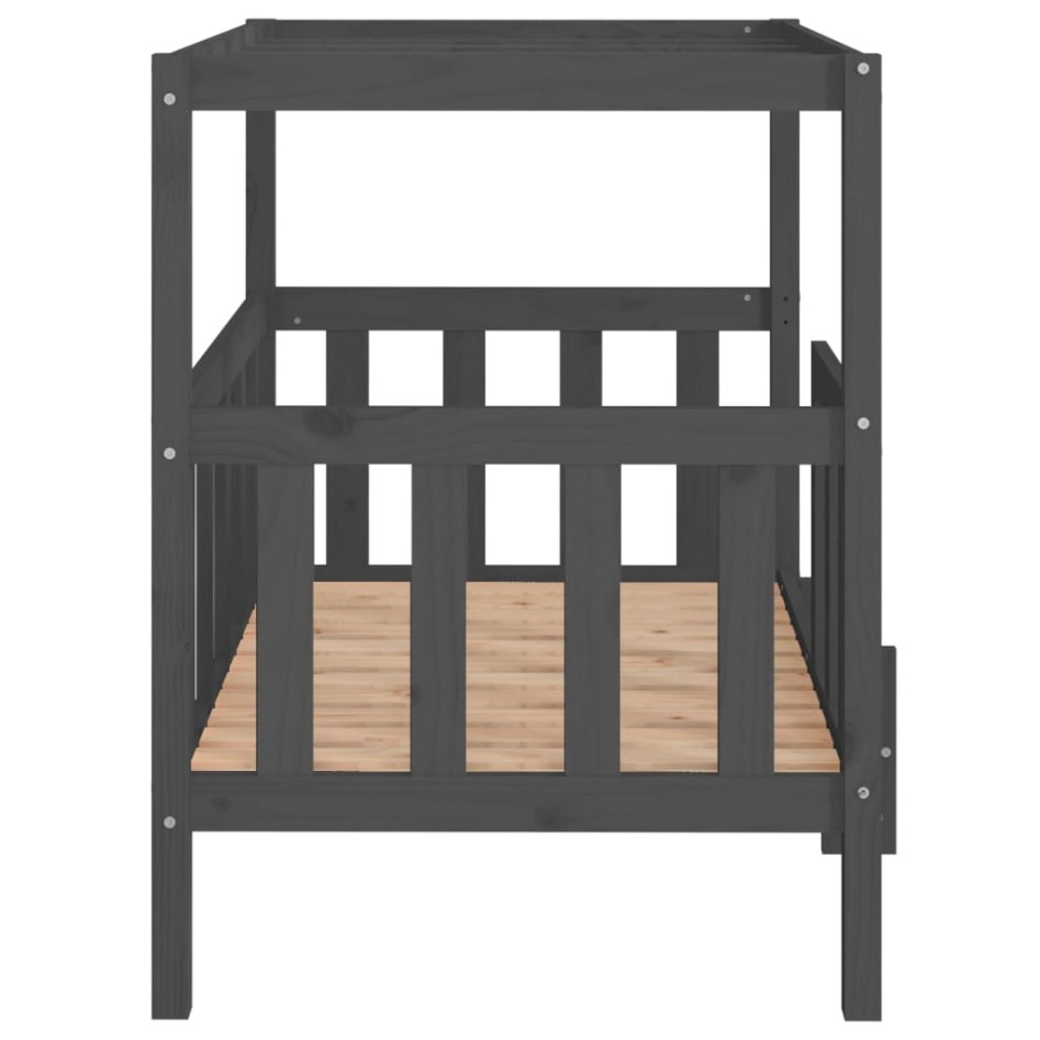 Cama para perros madera maciza de pino gris 105,5x83,5x100
