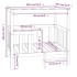 Cama para perros madera maciza de pino gris 105,5x83,5x100