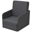 Sillón convertible en cama tela gris oscuro